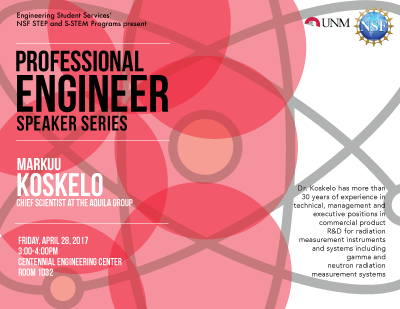 Professional Engineer Speaker Series Ad - Markuu Koskelo